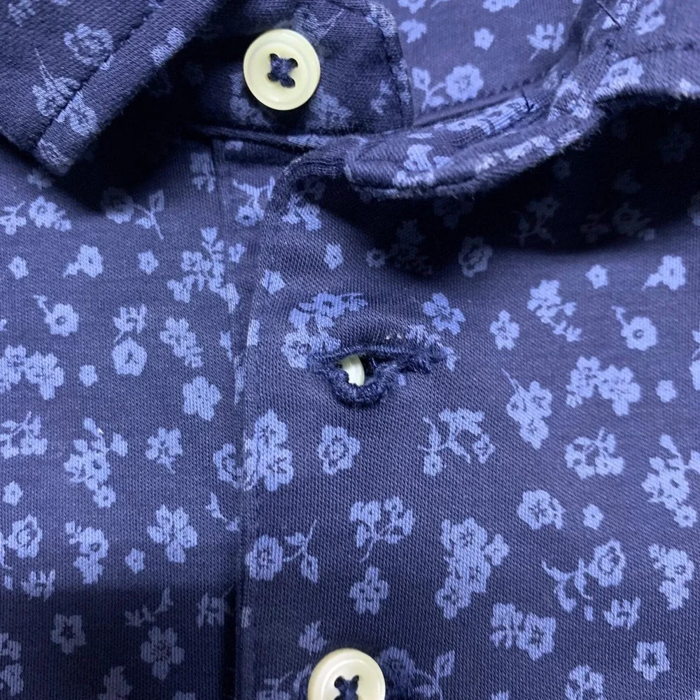 Recent Ralph Lauren Mens L Navy Blue Floral White Pony Pullover Polo Shirt‎